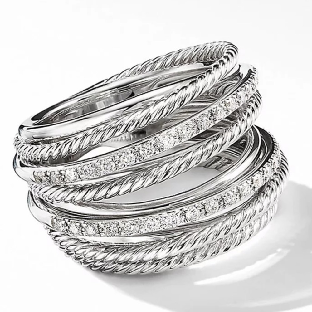 Sterling silver layers ring - Picture 3 of 4